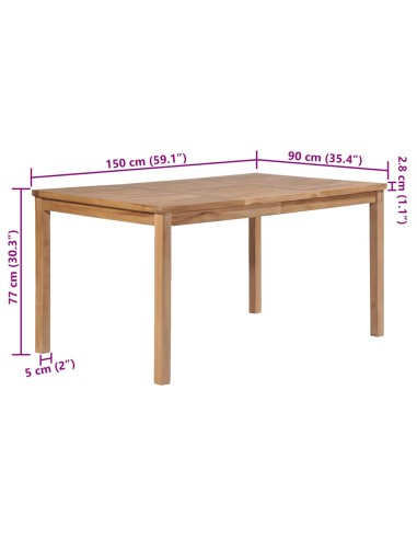 Градинска маса 150x90x77 см тиково дърво масив
