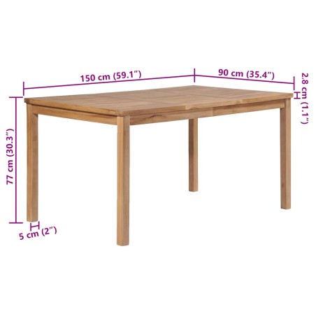 Градинска маса 150x90x77 см тиково дърво масив