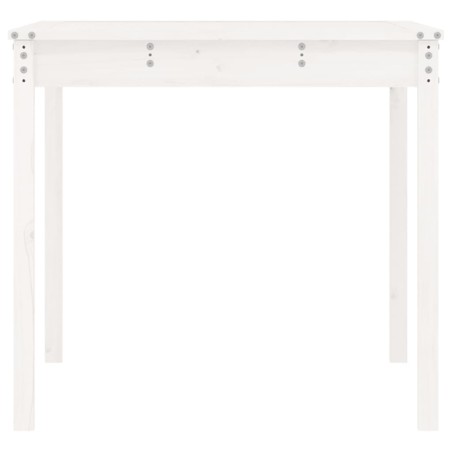 Градинска маса бяла 121x82,5x76 см борово дърво масив