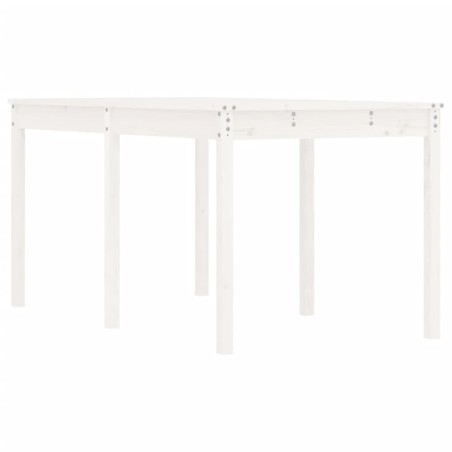 Градинска маса, бяла 159,5x82,5x76 см, борово дърво масив