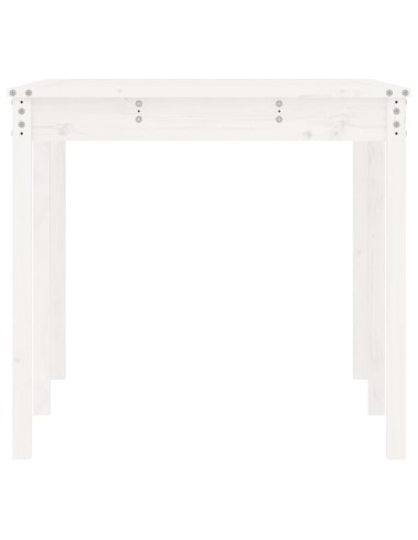 Градинска маса, бяла 159,5x82,5x76 см, борово дърво масив