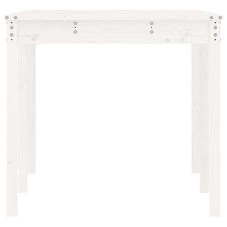 Градинска маса, бяла 159,5x82,5x76 см, борово дърво масив