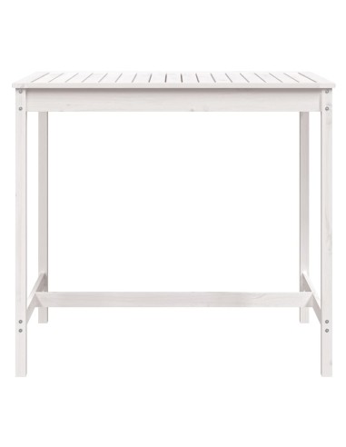 Градинска маса бяла 121x82,5x110 см борово дърво масив