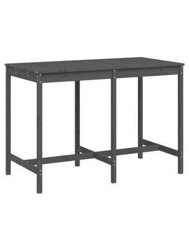 Градинска маса, сива, 159,5x82,5x110 см, борово дърво масив