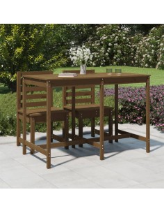 Градинска маса меденокафява 159,5x82,5x110см борово дърво масив