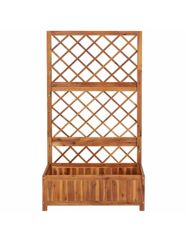 Повдигната леха с решетка, 85x38x150 см, акация масив