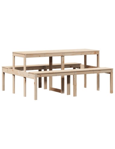 Маса за пикник 160x134x75 см борово дърво масив