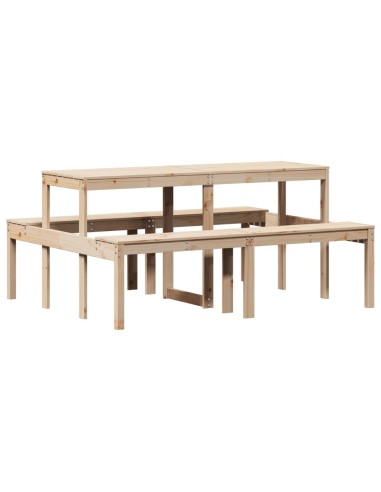 Маса за пикник 160x134x75 см борово дърво масив
