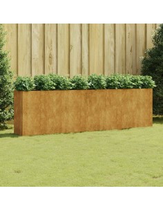 Градинска повдигната леха 280x40x80 см кортенова стомана