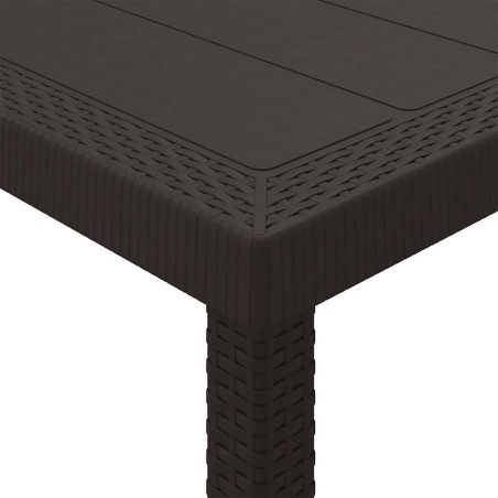 Градинска маса Кафяво 200 x 100 x 73 см полиратан