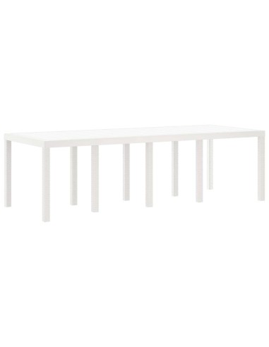 Градинска маса Бяло 250 x 100 x 73 см полиратан
