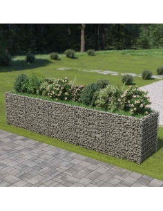 Габион повдигната леха, поцинкована стомана, 450x90x100 cм