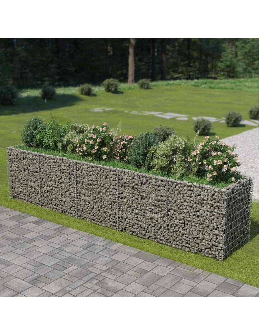 Габион повдигната леха, поцинкована стомана, 450x90x100 cм