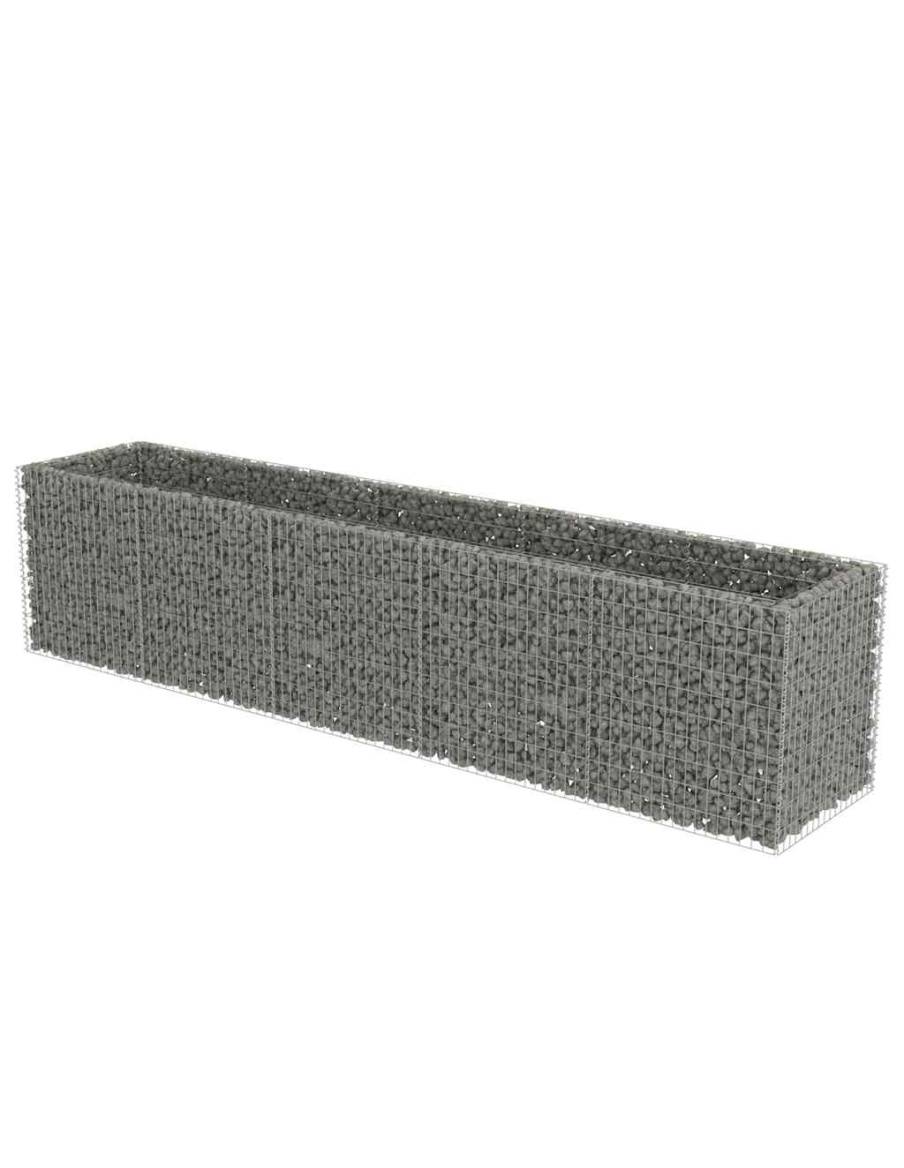 Габион повдигната леха, поцинкована стомана, 450x90x100 cм