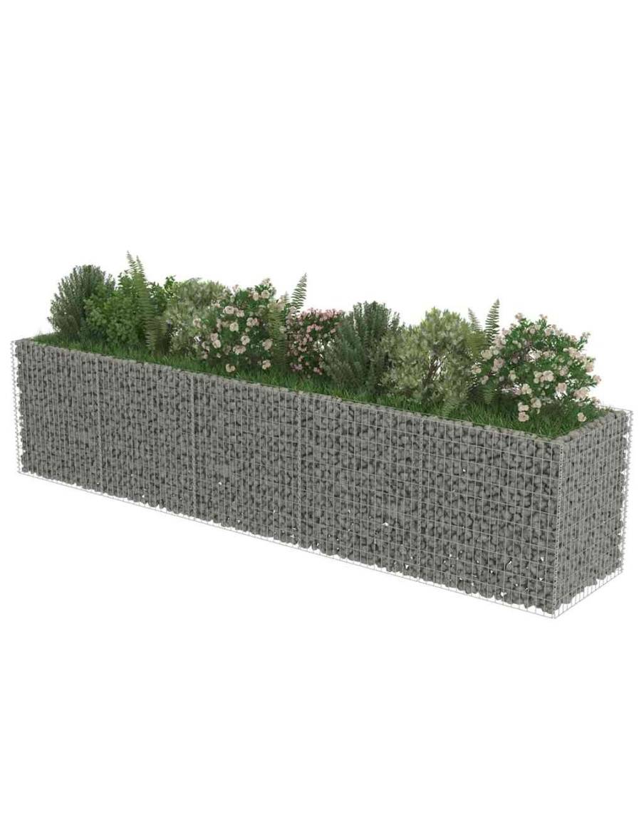 Габион повдигната леха, поцинкована стомана, 450x90x100 cм