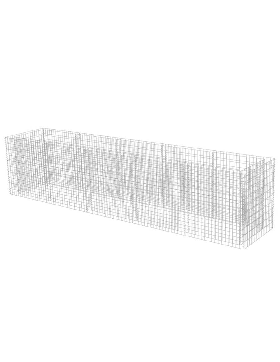 Габион повдигната леха, поцинкована стомана, 450x90x100 cм