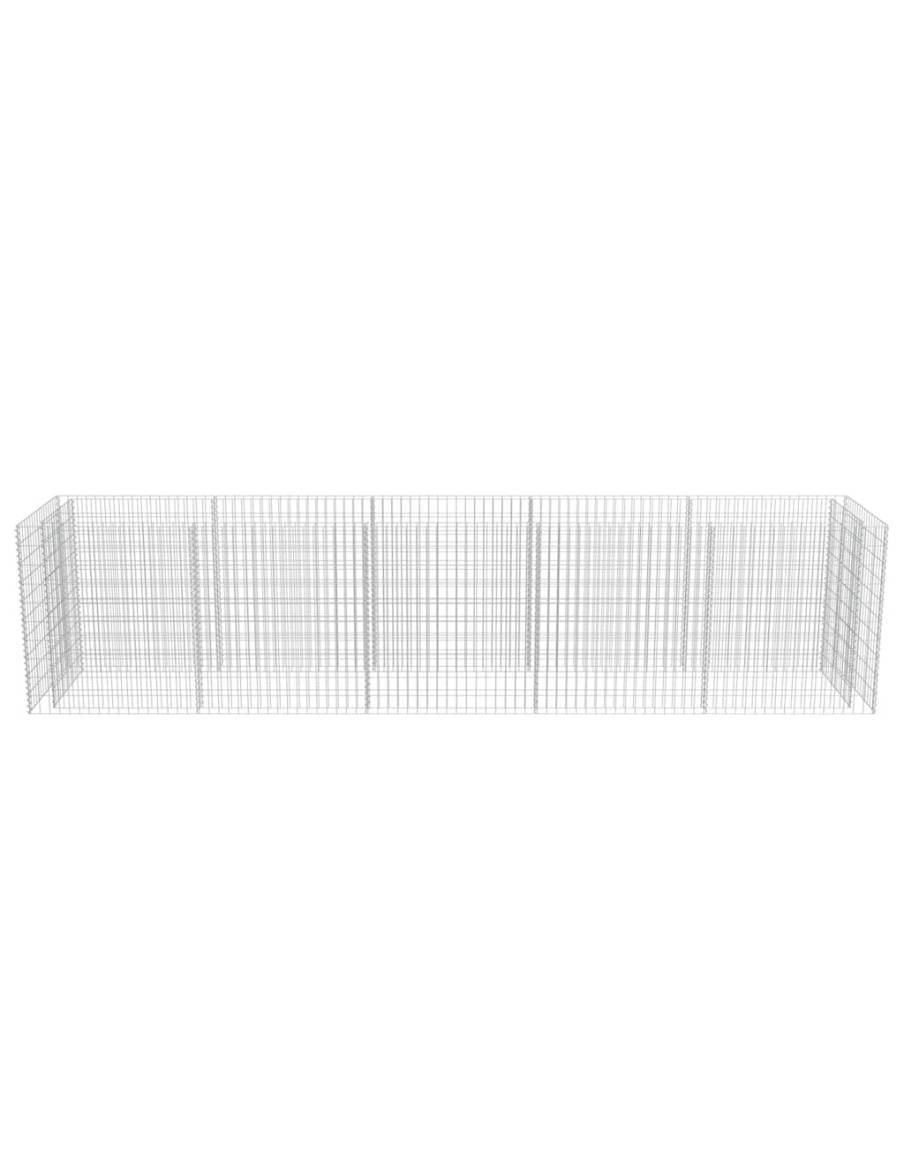 Габион повдигната леха, поцинкована стомана, 450x90x100 cм