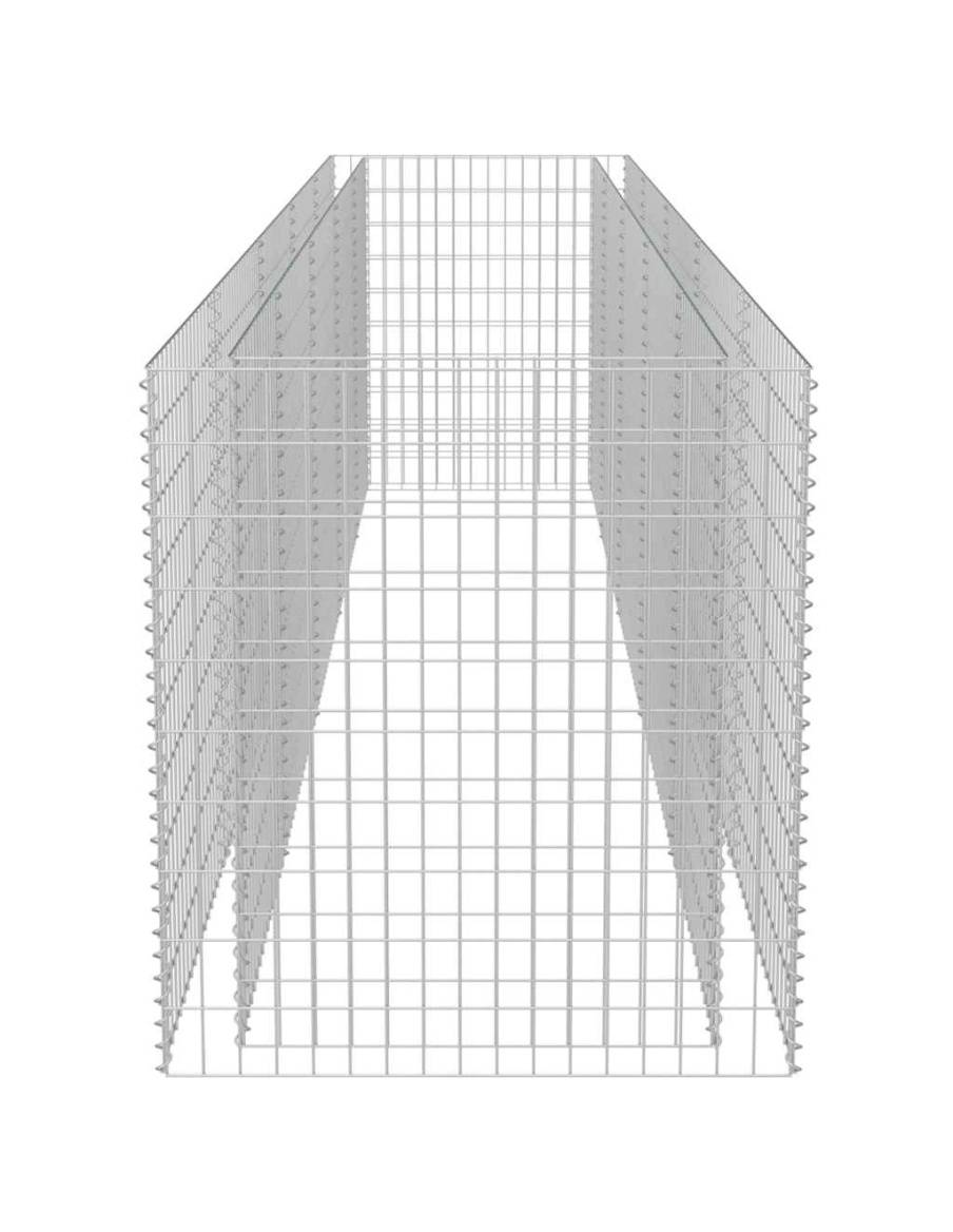 Габион повдигната леха, поцинкована стомана, 450x90x100 cм