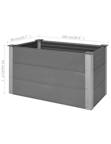 Градинска повдигната леха, WPC, 100x50x54 см, сива