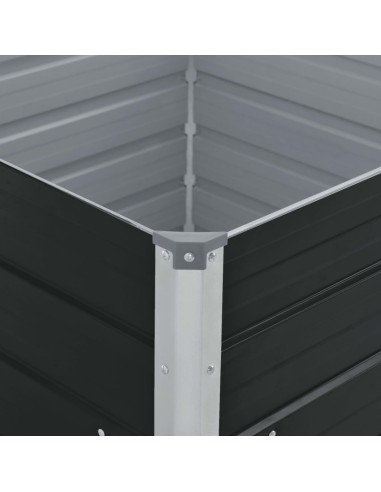 Повдигната леха, 100x100x45 см, поцинкована стомана, антрацит