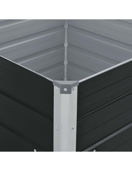 Повдигната леха, 100x100x45 см, поцинкована стомана, антрацит