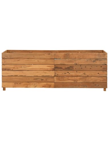 Повдигната леха 150x40x55 см рециклирано тиково дърво и стомана