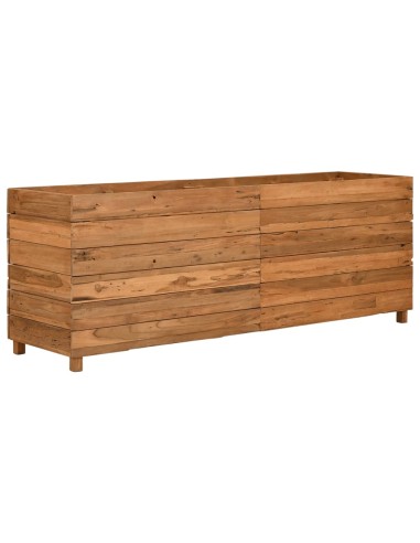Повдигната леха 150x40x55 см рециклирано тиково дърво и стомана