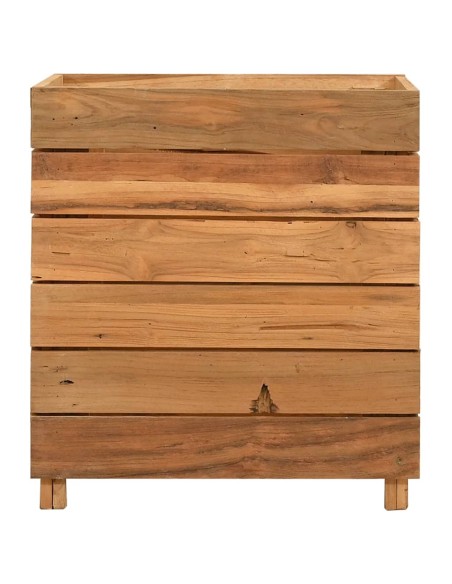 Повдигната леха 50x40x55 см рециклирано тиково дърво и стомана