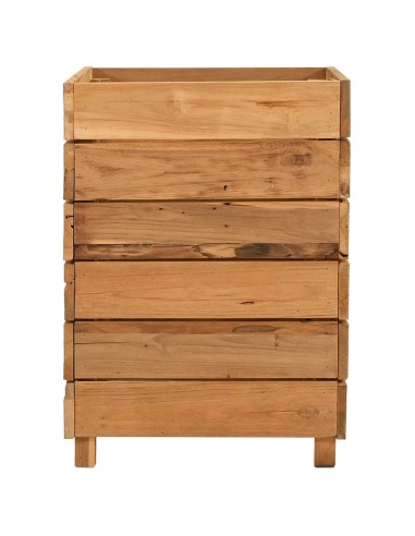 Повдигната леха 50x40x55 см рециклирано тиково дърво и стомана