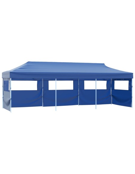 Сгъваема шатра с 5 странични стени, 3x9 м, синя