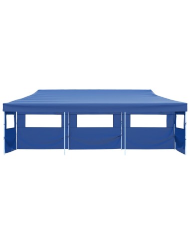 Сгъваема шатра с 5 странични стени, 3x9 м, синя