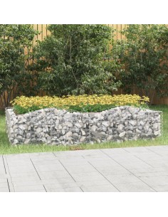 Извит габион повдигната леха 200x100x50 см поцинковано желязо