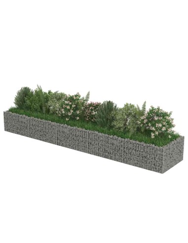 Габион повдигната леха, поцинкована стомана, 450x90x50 cм