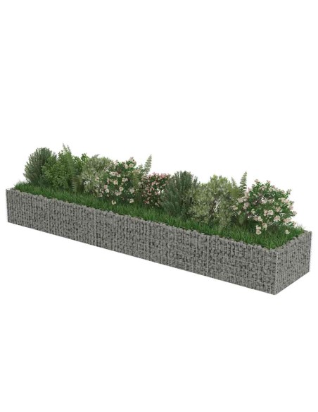 Габион повдигната леха, поцинкована стомана, 450x90x50 cм
