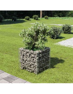 Габион повдигната леха, поцинкована стомана, 50x50x50 cм