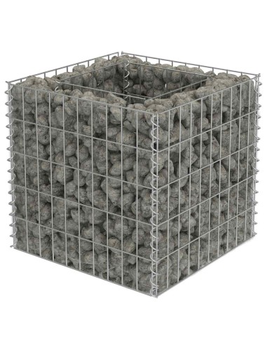 Габион повдигната леха, поцинкована стомана, 50x50x50 cм