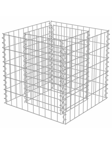 Габион повдигната леха, поцинкована стомана, 50x50x50 cм