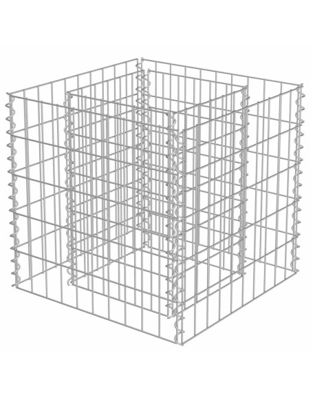 Габион повдигната леха, поцинкована стомана, 50x50x50 cм