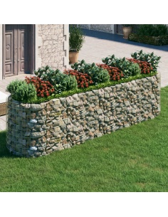 Габион повдигната леха, поцинковано желязо, 400x100x100 cм