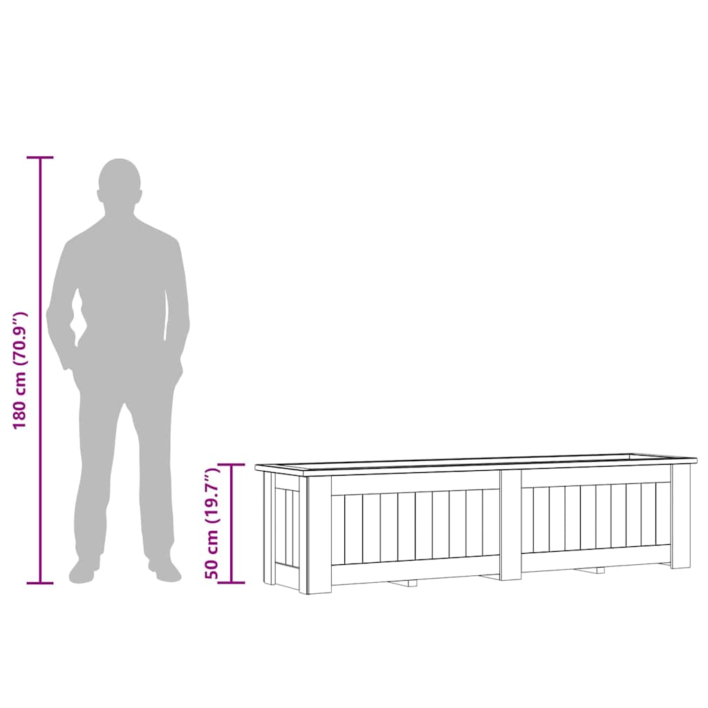 Повдигната леха, 196x50x50 см, импрегнирано борово дърво - VL49095 - Thumbnail 11