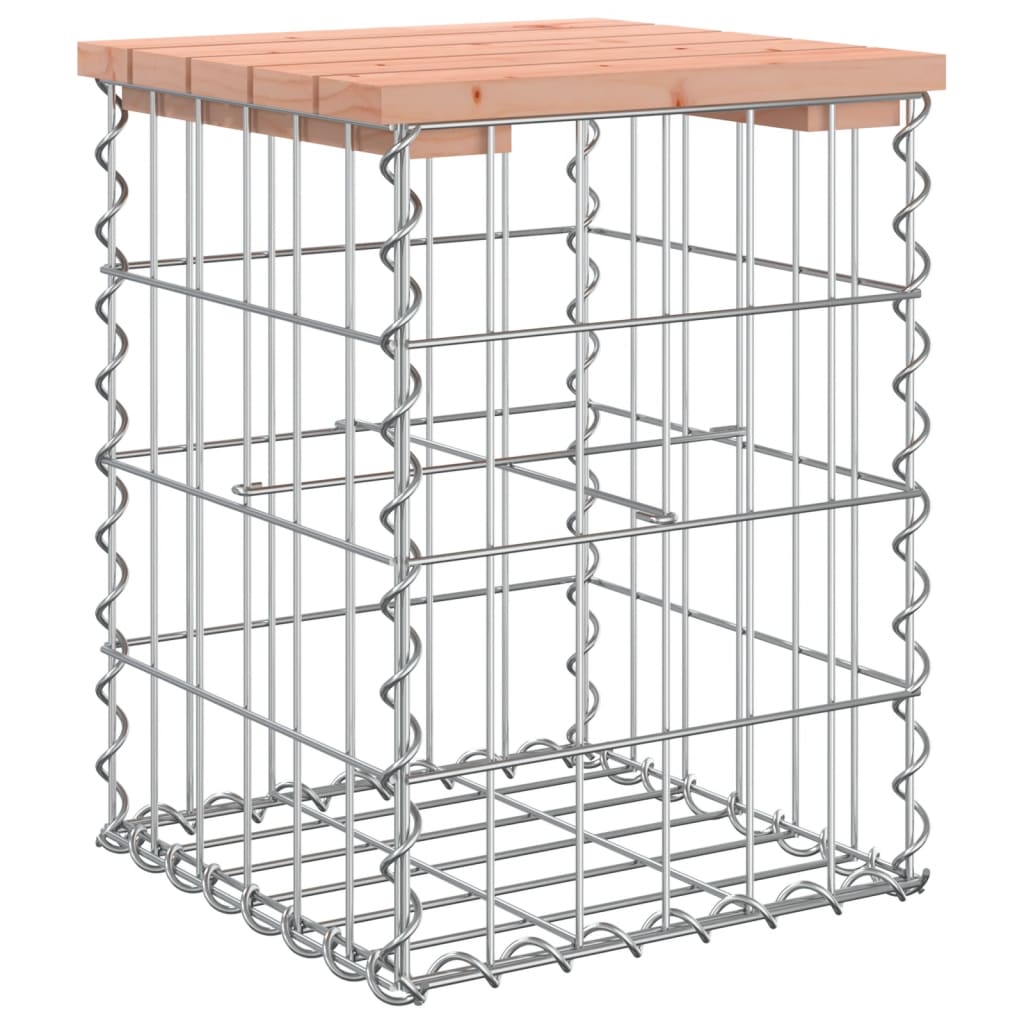 Градинска пейка дизайн габион 33x31x42 см дугласко дърво масив - VL834327 - Thumbnail 5