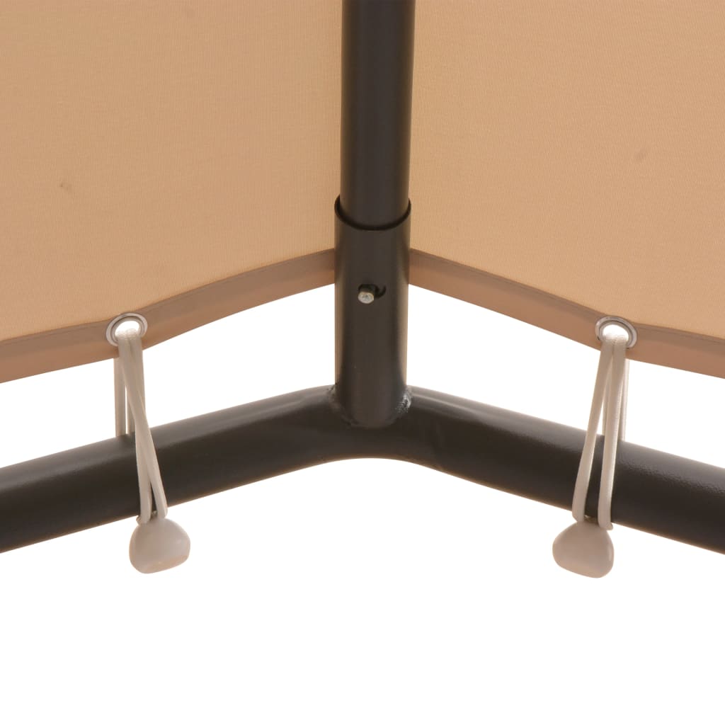 Шатра / беседка, с покрив, 4x4 м, стомана, бежова - VL43167 - Thumbnail 3