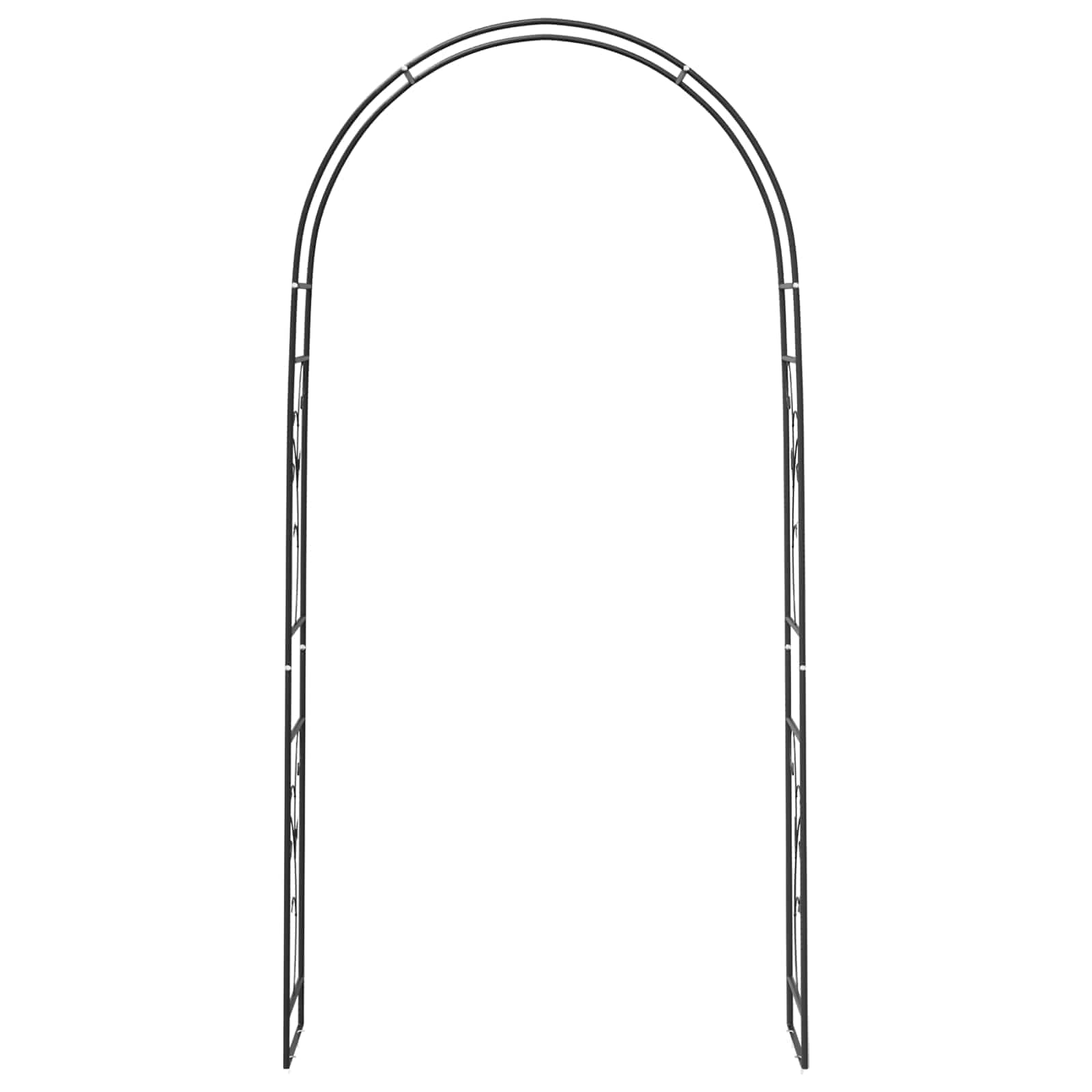 Градинска арка Флорален Черно 115 x 37 x 231 см - VL42021351 - Thumbnail 5