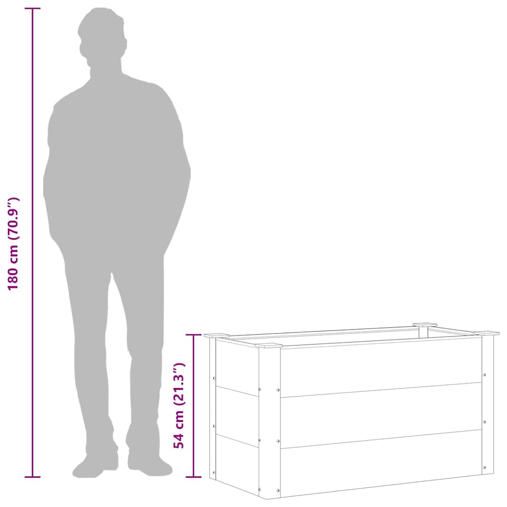 Градинска повдигната леха, WPC, 100x50x54 см, сива - VL43603 - Thumbnail 9