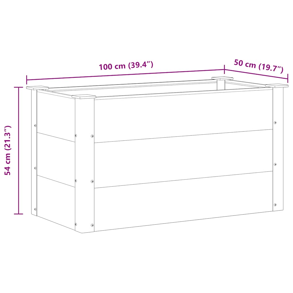 Градинска повдигната леха, WPC, 100x50x54 см, сива - VL43603 - Thumbnail 8