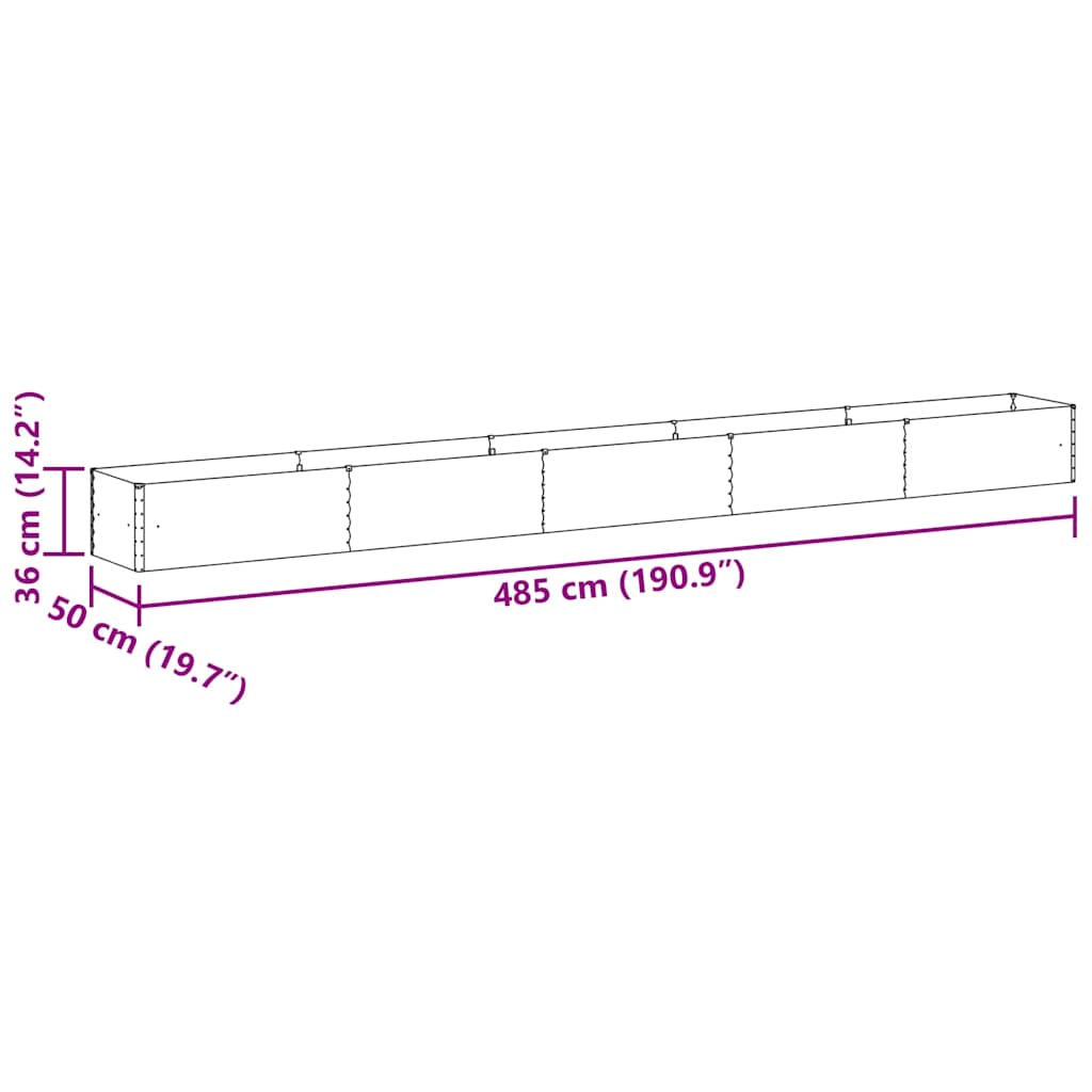Градинска повдигната леха 485 x 50 x 36 см - VL42017347 - Thumbnail 13