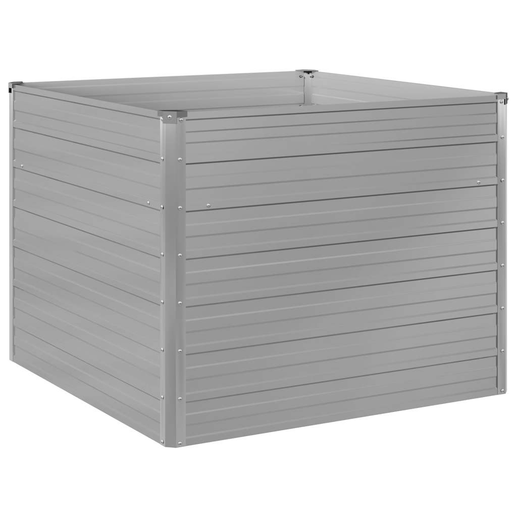 Повдигната леха, 100 x 100 x 77 см, поцинкована стомана, сива - VL42407 - Thumbnail 2