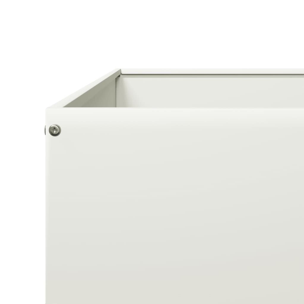 Градинско повдигнато легло, бяло, 100x100x25 см, стомана - VL851032 - Thumbnail 7