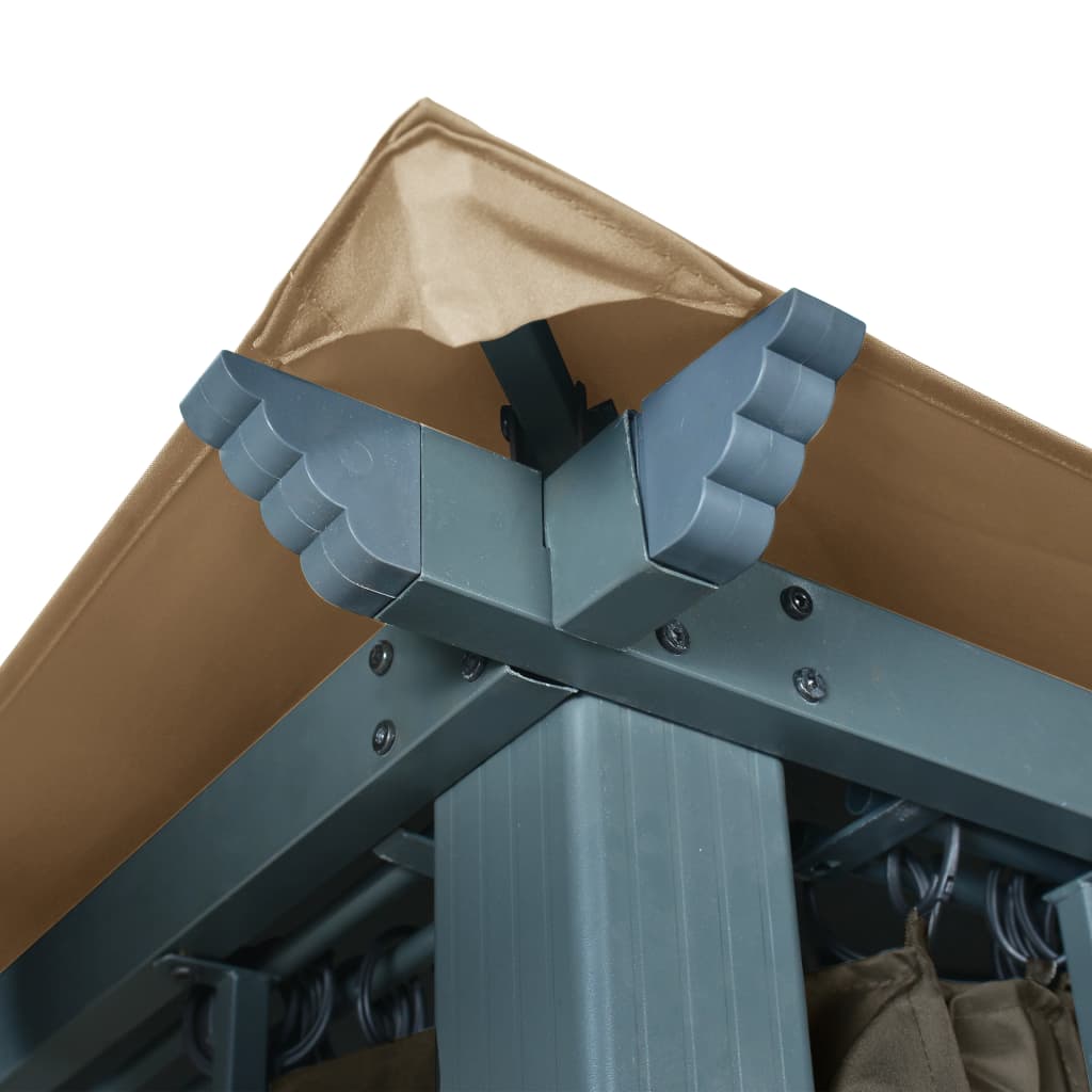 Шатра със завеси, 400x300 см, таупе, алуминий - VL313894 - Thumbnail 9