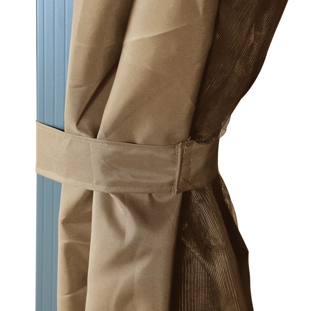 Шатра със завеси, 400x300 см, таупе, алуминий - VL313894 - Thumbnail 8